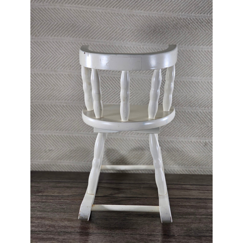 Vintage Wooden Doll Rocking Chair White 16" Cottage Style 80s 90s
