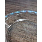 Vintage Pyrex Clear Glass Pie Dish with Blue Dot Rim 11 Inch