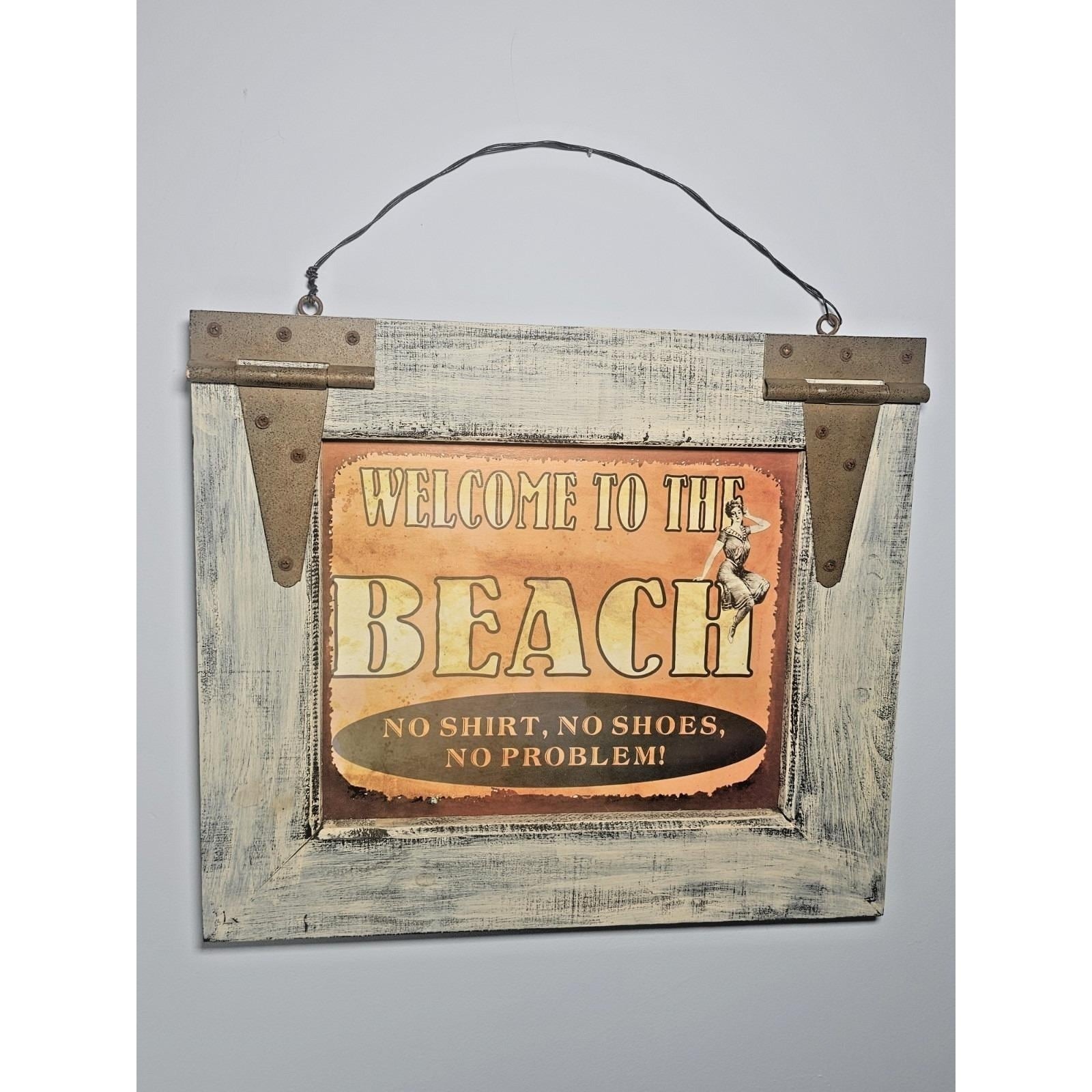 Welcome to the Beach Sign Wooden Wall Decor Coastal 14.5