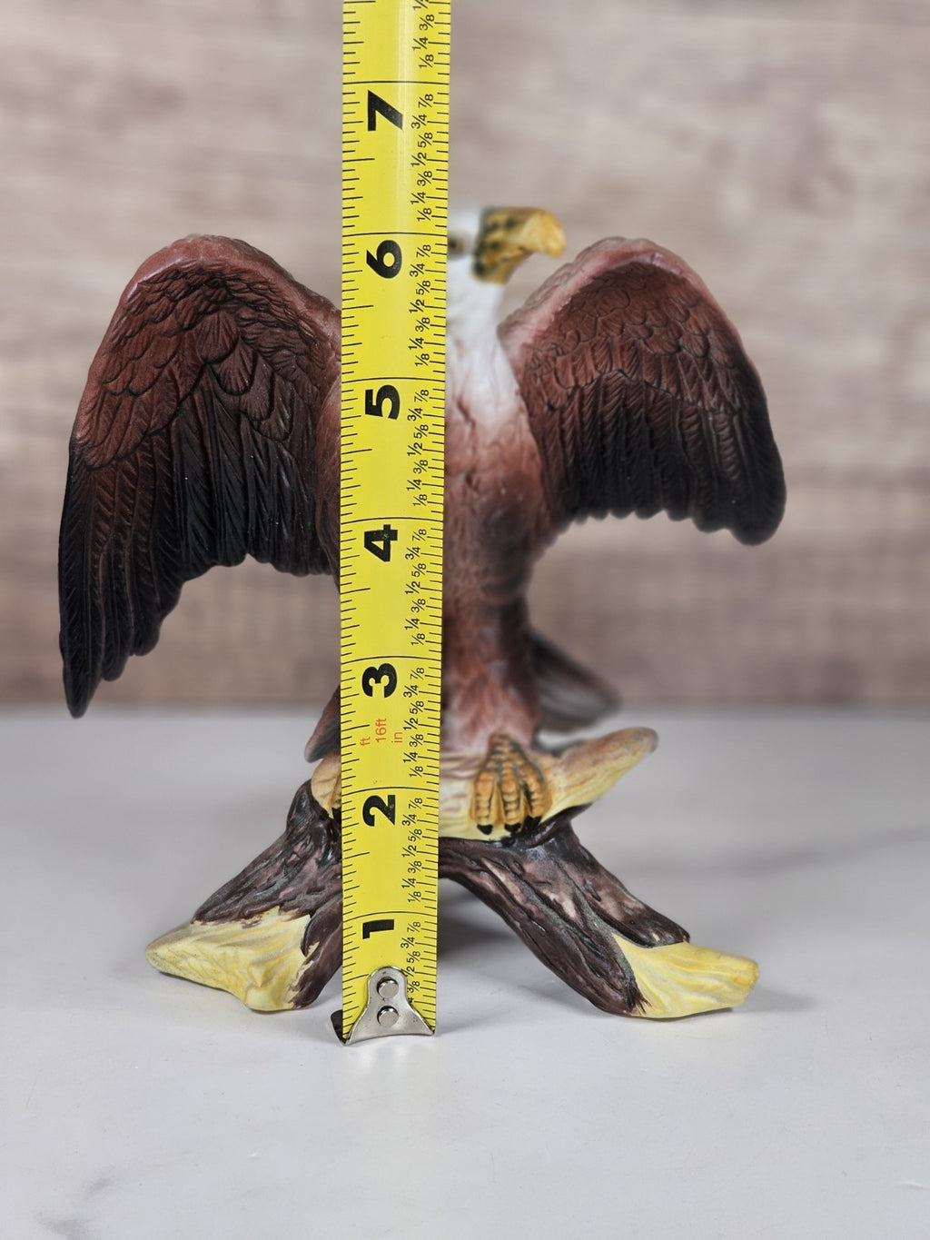 Vintage Bald Eagle Figurine – Majestic Resin Sculpture – 6¼” Tall