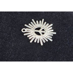 Vintage Peace Sign Sunburst Pendant Silver Tone Charm
