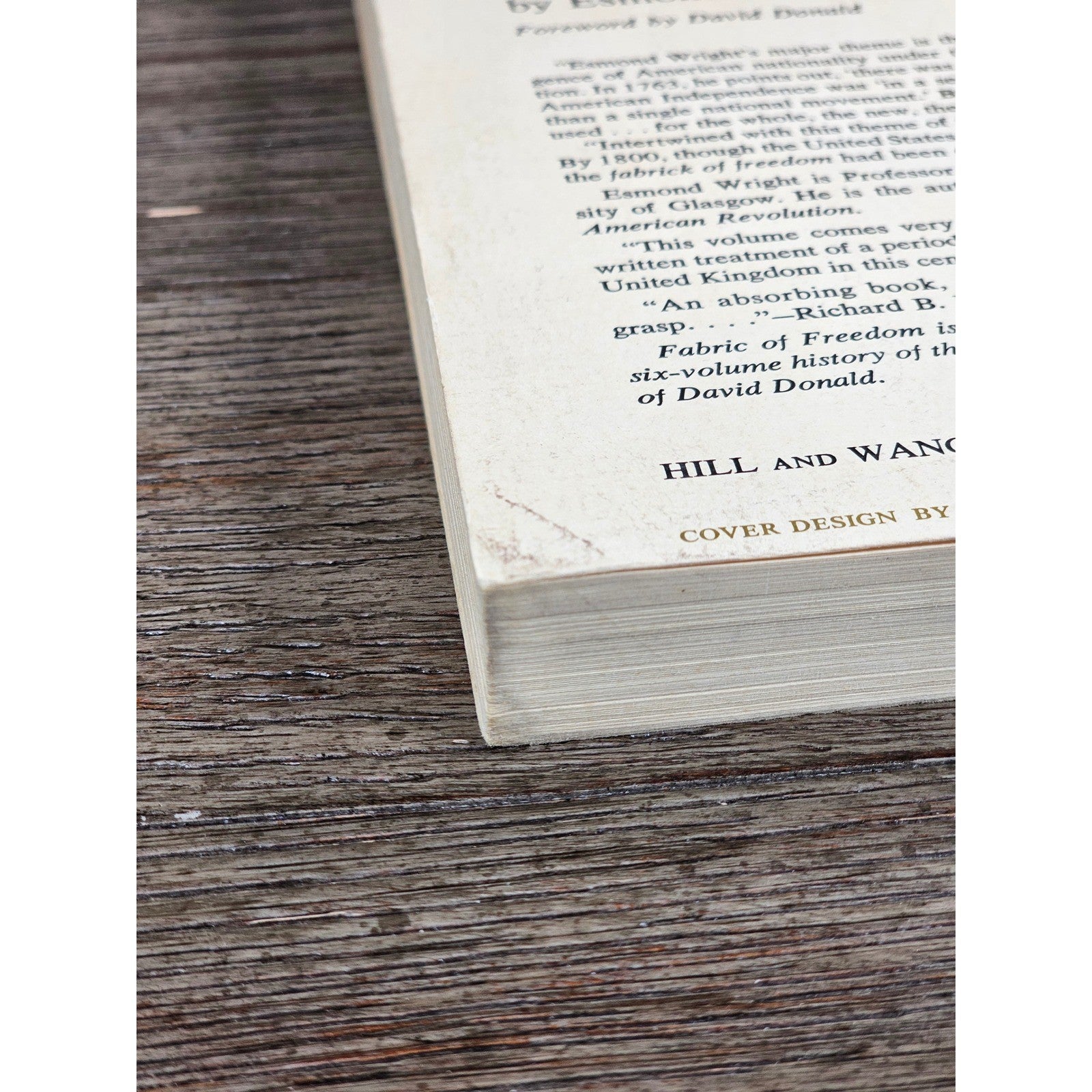 Fabric of Freedom 1763-1800 Esmond Wright 1961 HC American History