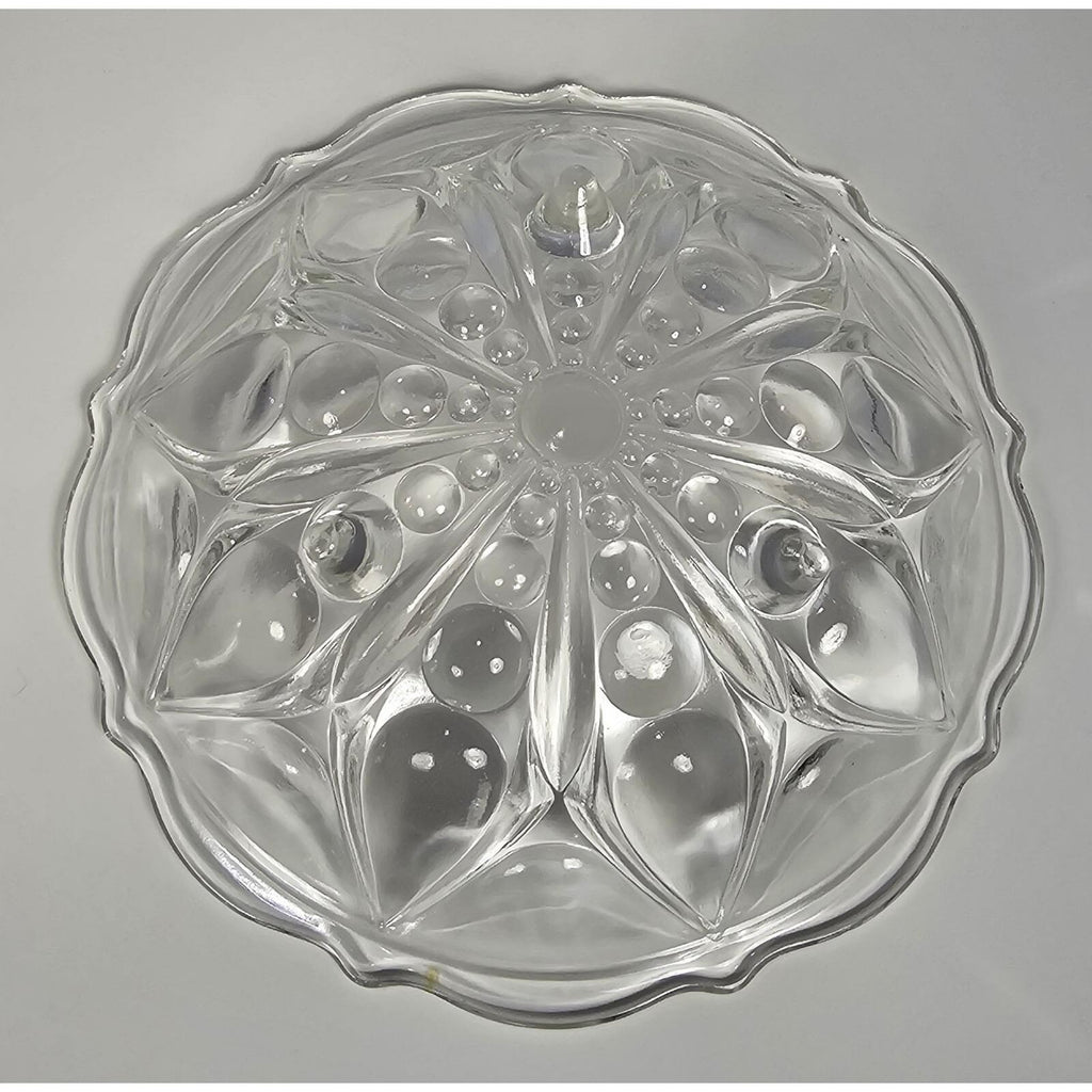 Anchor Hocking Footed Bowl Set Teardrop Dot 1960s Glass