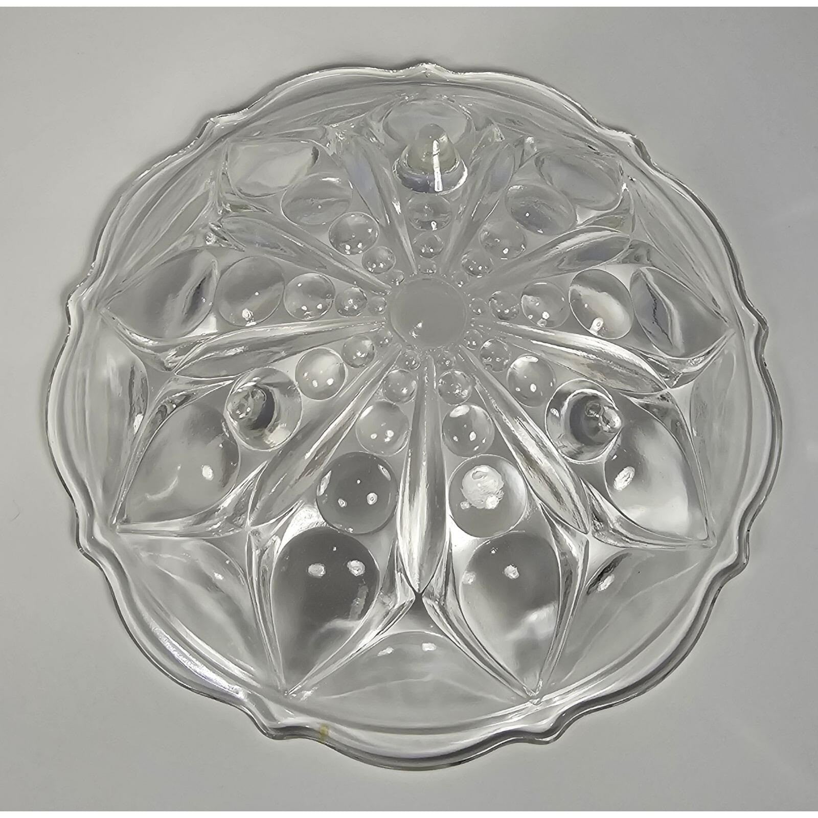 Anchor Hocking Footed Bowl Set Teardrop Dot 1960s Glass