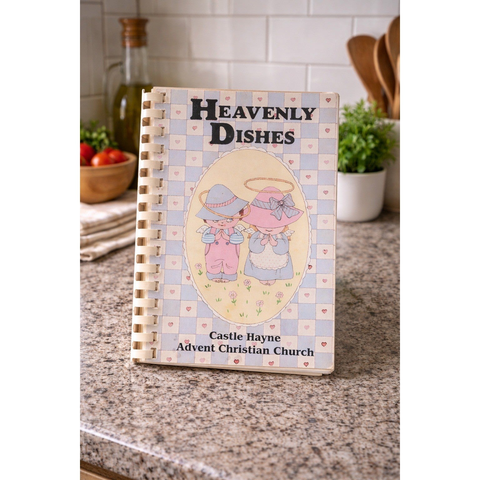 Vintage Church Cookbook Heavenly Dishes Fundraiser Spiral Bound Community Recipe