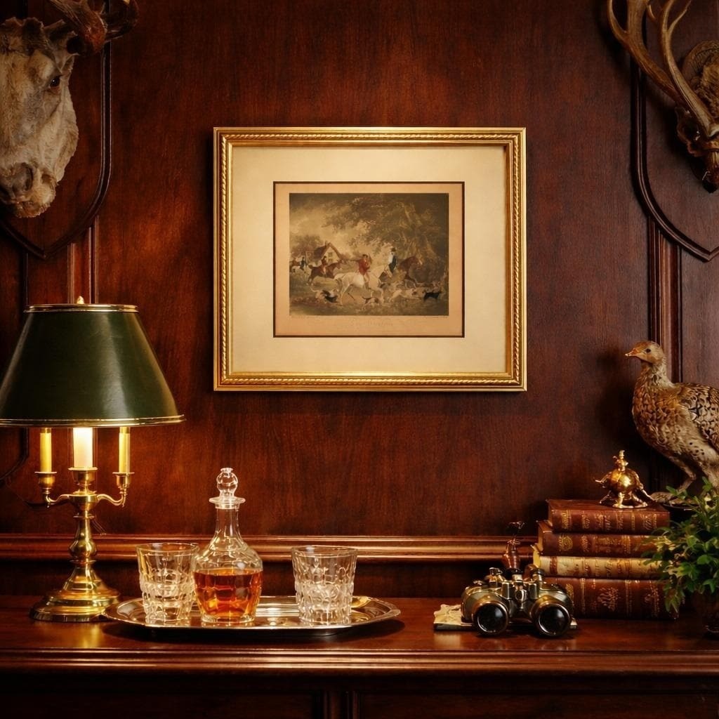 Antique Fox Hunting Print After George Morland Vintage Equestrian Wall Art