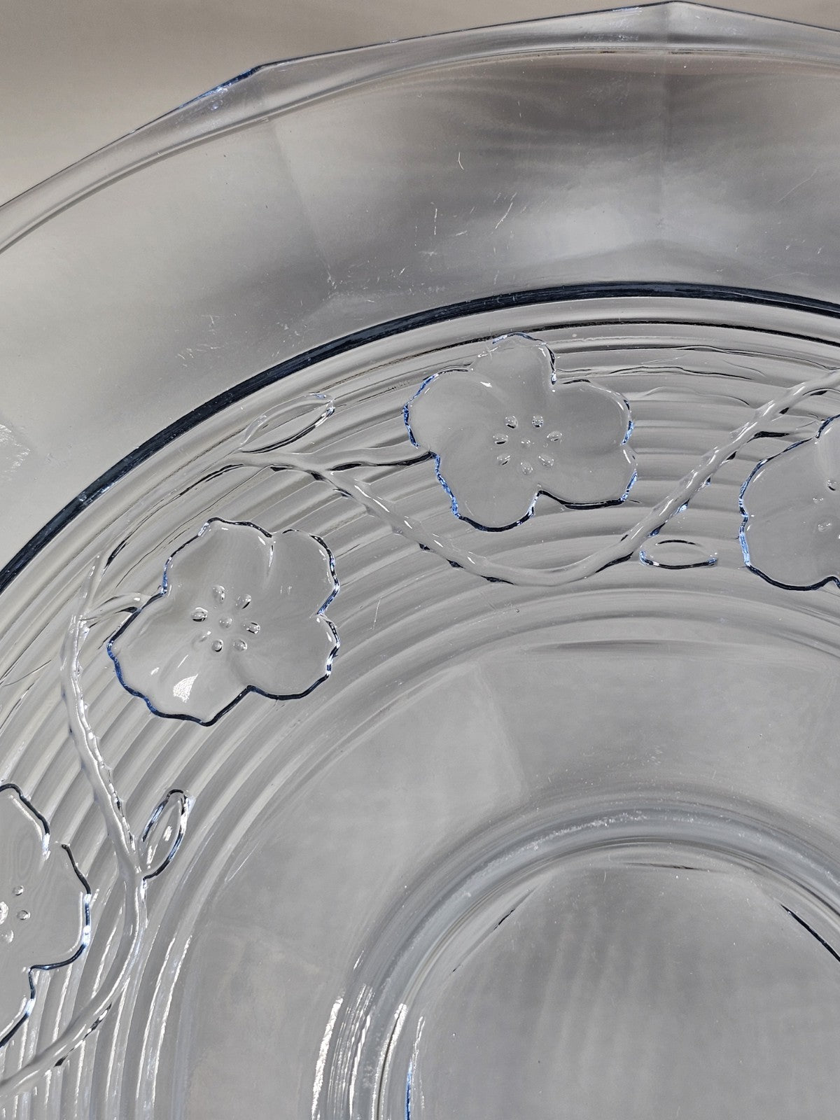 Vintage Anchor Hocking Blue Chip and Dip Plate