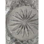 Vintage Cut Crystal Glass Bowl Starburst Pattern Scalloped Rim