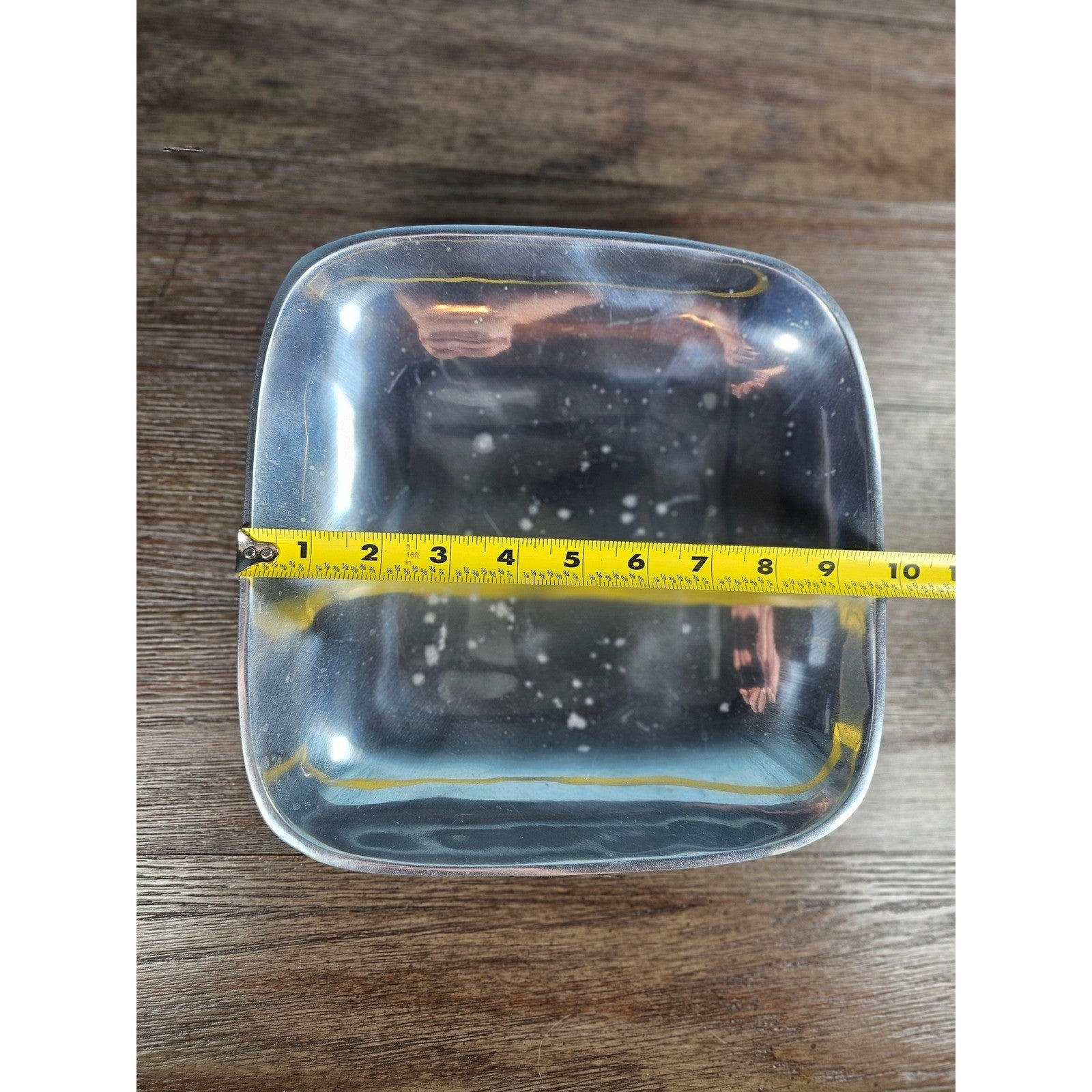 Vintage Towle Pintel Aluminum Serving Dish Square 9.5 Inch Made in India