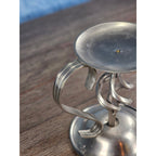 Vintage Bradford Exchange Solid Brass Candle Holder Twisted Stem Design