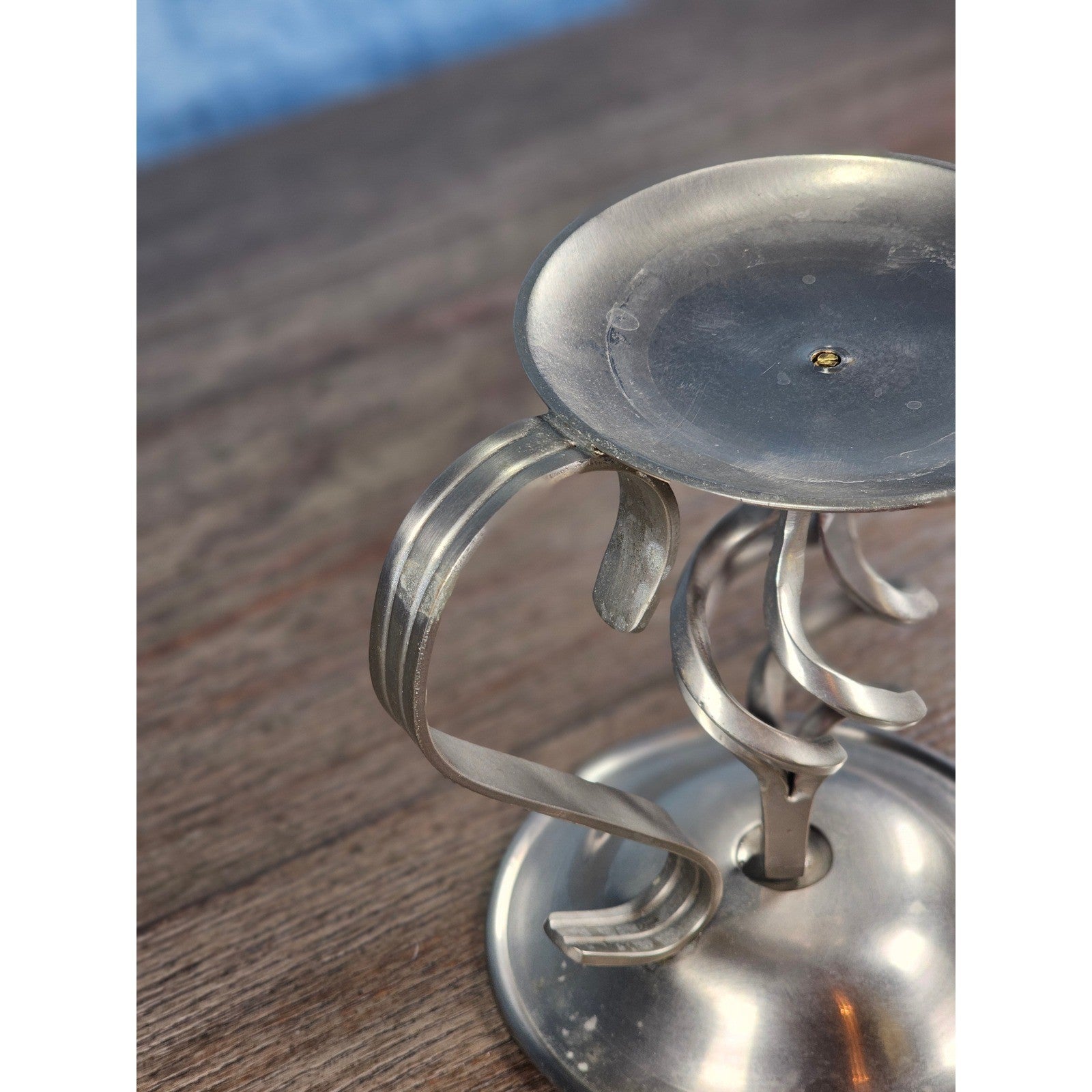 Vintage Bradford Exchange Solid Brass Candle Holder Twisted Stem Design