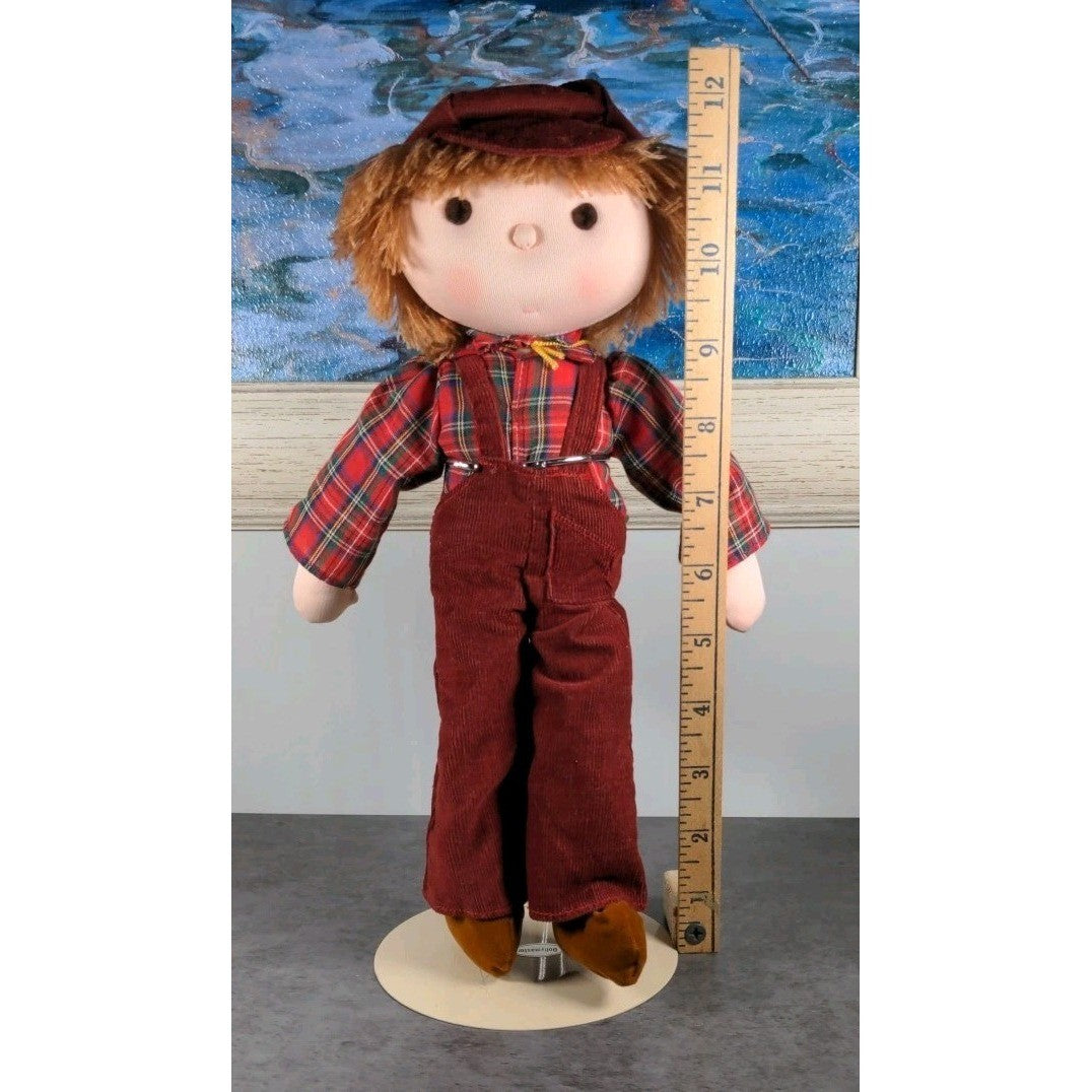 Vintage Russ Berrie Dollies 12″ Rare Jody Boy Doll Corduroy Overalls