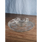 Vintage Pressed Glass Reversible Food Display Stand with Dip Bowl 11"