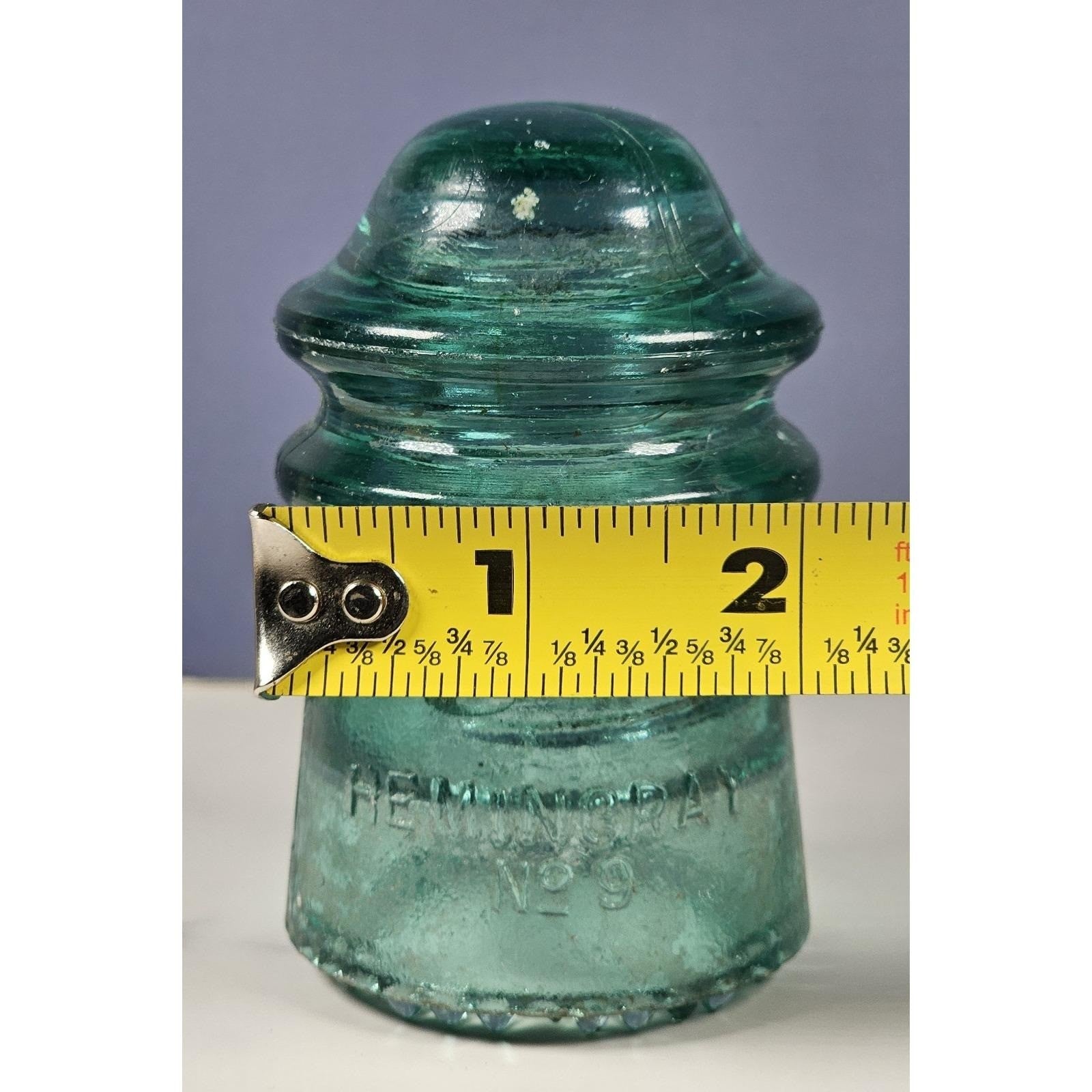 Vintage Hemingray No 9 Blue Glass Insulator May 2 1893
