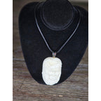 Vintage Buffalo Bone Carved Pendant Necklace Native American Style 2x1