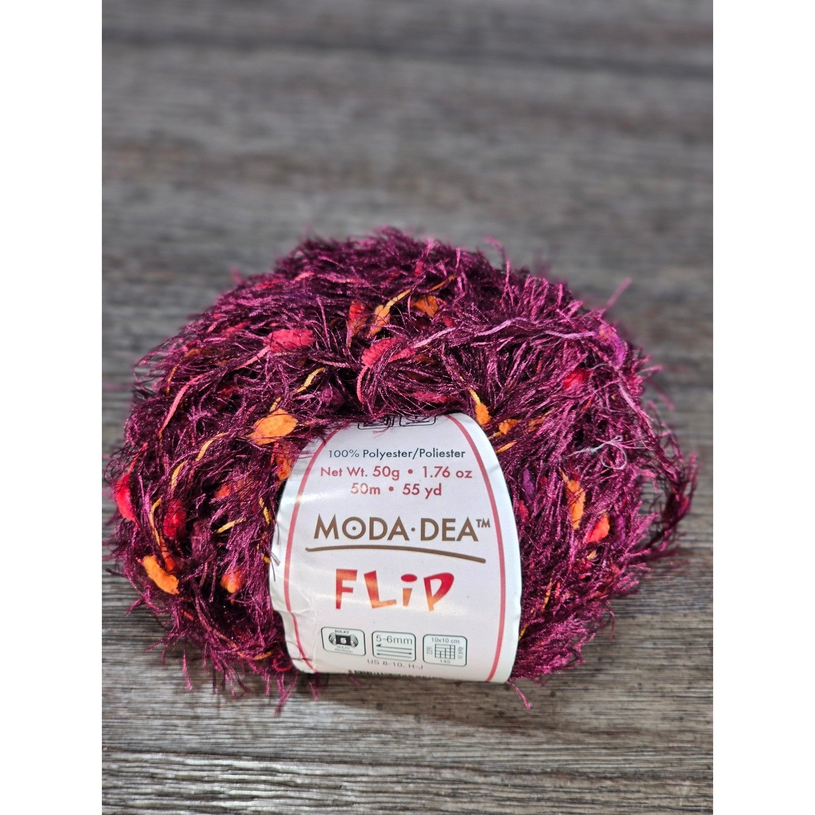 Vintage Moda Fil Claret Eyelash Yarn Textured Novelty Skein 50g