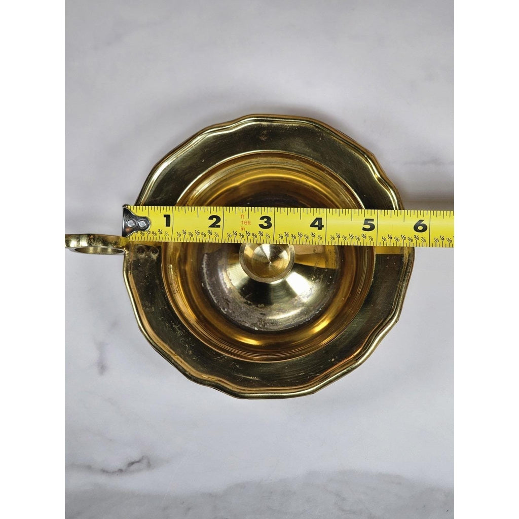Vintage Brass Chamberstick Candle Holder with Handle