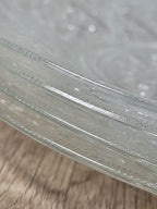 Set Of 4 Anchor Hocking Sandwich Glass Salad Plates Clear Vintage Floral Design