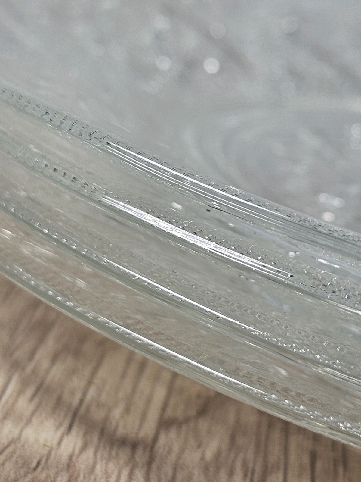 Set Of 4 Anchor Hocking Sandwich Glass Salad Plates Clear Vintage Floral Design