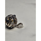 Vintage Sterling Silver Jingle Ball Pendant .925 Harmony Sphere Necklace