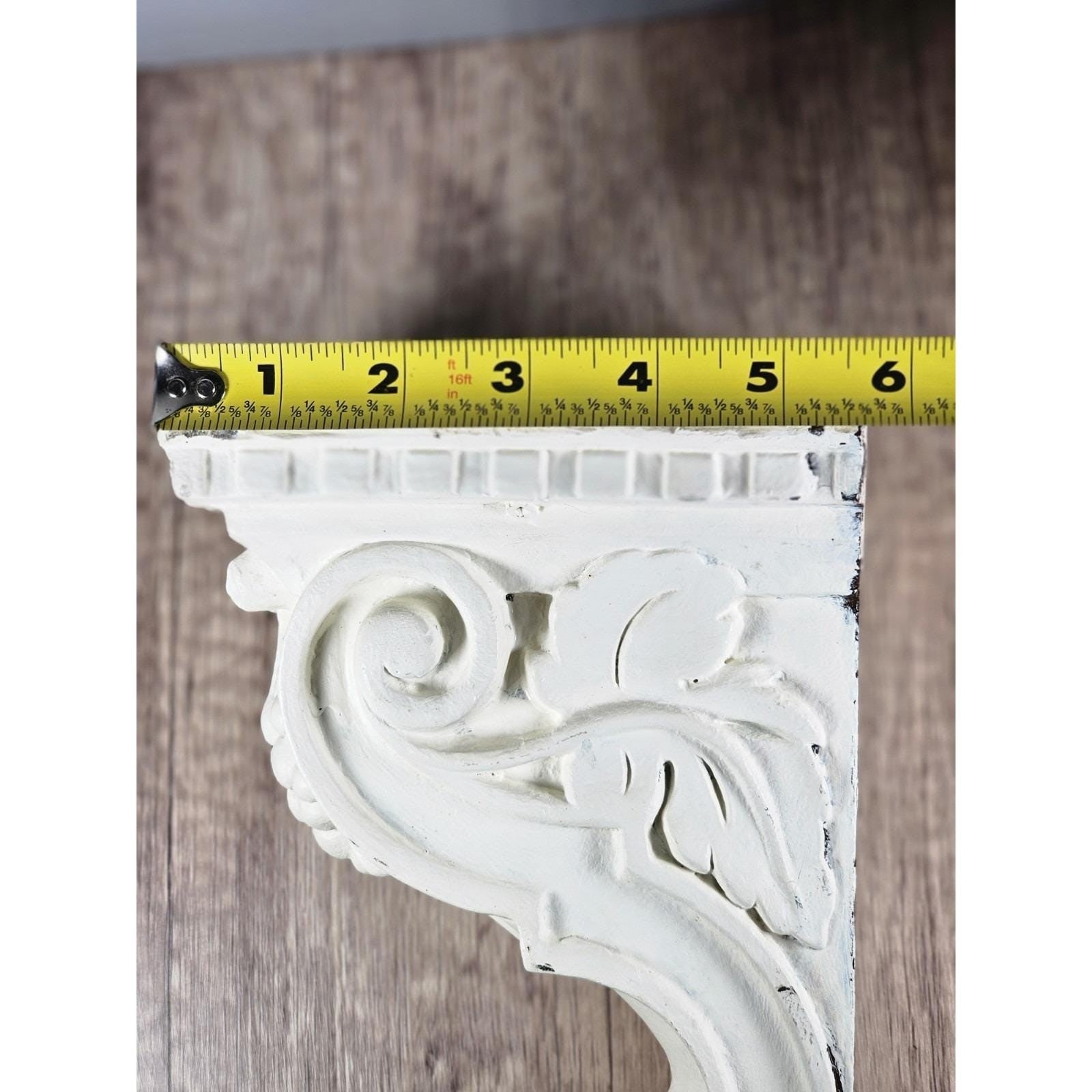 Vintage Grape & Leaf Wall Corbel | White Architectural Corbel 10"