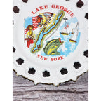Vintage Lake George New York Souvenir Plate Gold Trim Pierced Rim 7 Inch