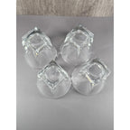 Vintage Lead Crystal Whiskey Glasses Set of 4 Square Base