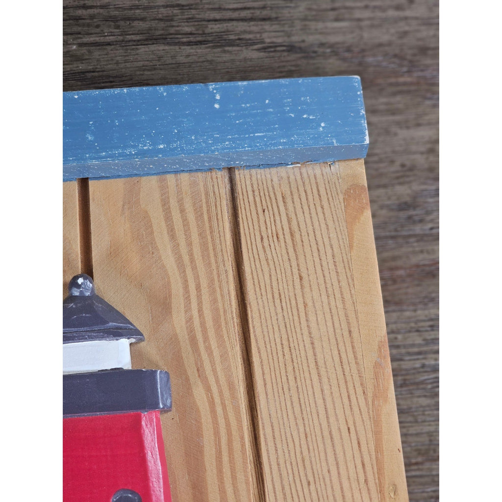 Rustic Wooden Lighthouse Wall Decor Nautical Coastal Accent 12 x 7.5