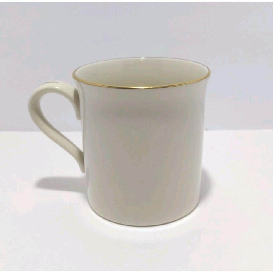 Vintage Lenox PBS Porcelain Coffee Mug Gold Trim USA