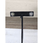 Vintage Oval Clear Rhinestone Stud Earrings Silver Tone Posts