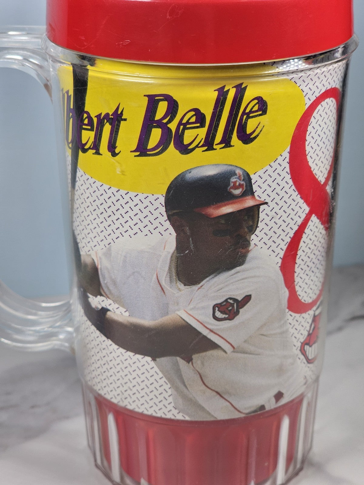 Vintage Cleveland Indians Albert Belle Pepsi Insulated Plastic Tumbler 1990s Spo