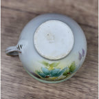 Vintage Porcelain Floral Mini Pitcher Yellow Flowers Gold Trim