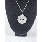 Vintage Om Lotus Pendant Necklace Boho Spiritual Medallion