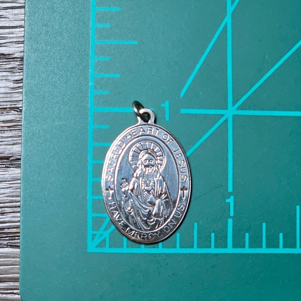 Vintage Sacred Heart & Our Lady of Mt Carmel Medal Pendant