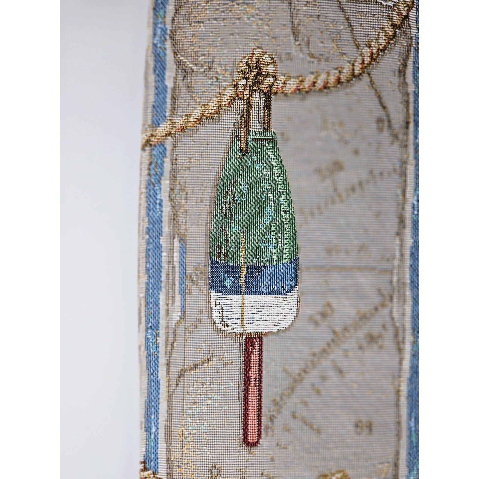 Vintage Nautical Tapestry Wall Hanging Buoys Map Coastal Decor 35"