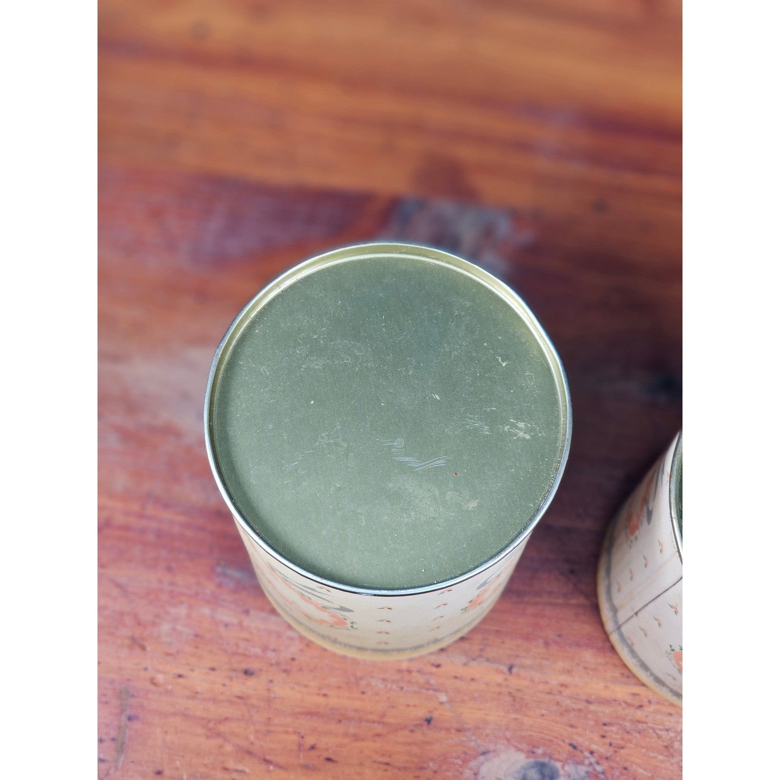 Vintage Tin Salt and Pepper Shaker Set Heart Motif Shabby Chic Kitchen Decor