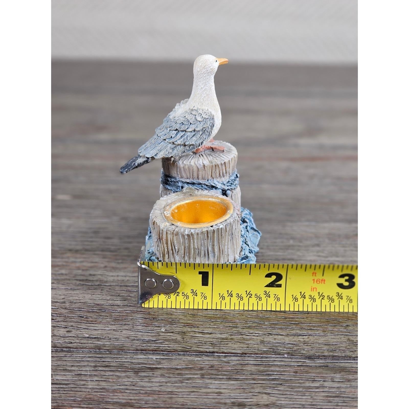 Vintage Seagull Candlestick Holder Nautical Coastal Decor Small Table Accent