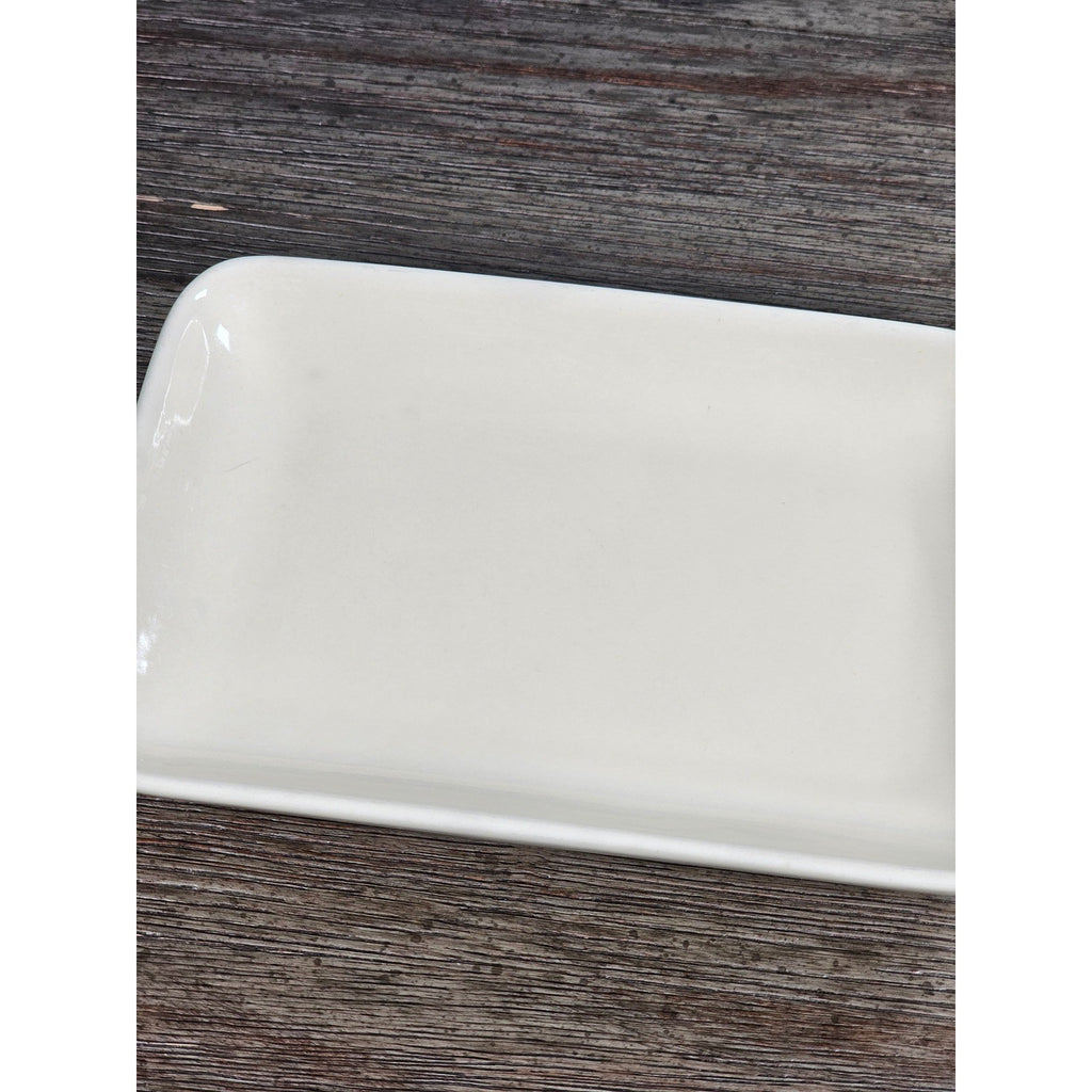 Old Pottery Company Rectangular Dish 7x5 Cream Stoneware Tray
