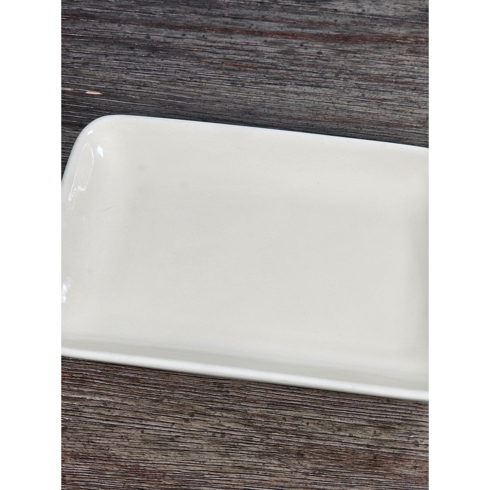 Old Pottery Company Rectangular Dish 7x5 Cream Stoneware Tray