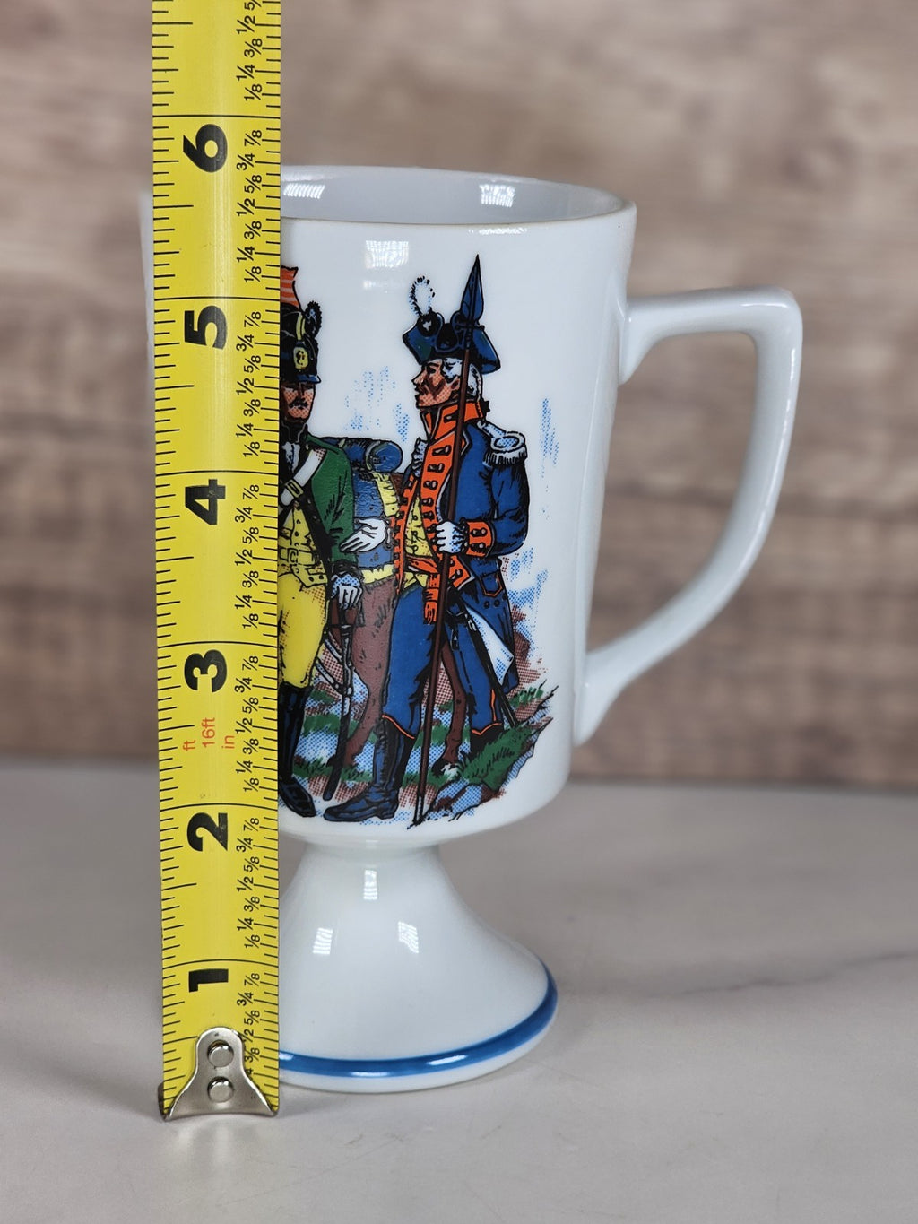VTG Colonial Fred Roberts Co Footed Coffee Mug — American Revolutionary War