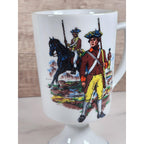Vintage Fred Roberts Colonial Soldiers Mug Revolutionary War Footed Cup