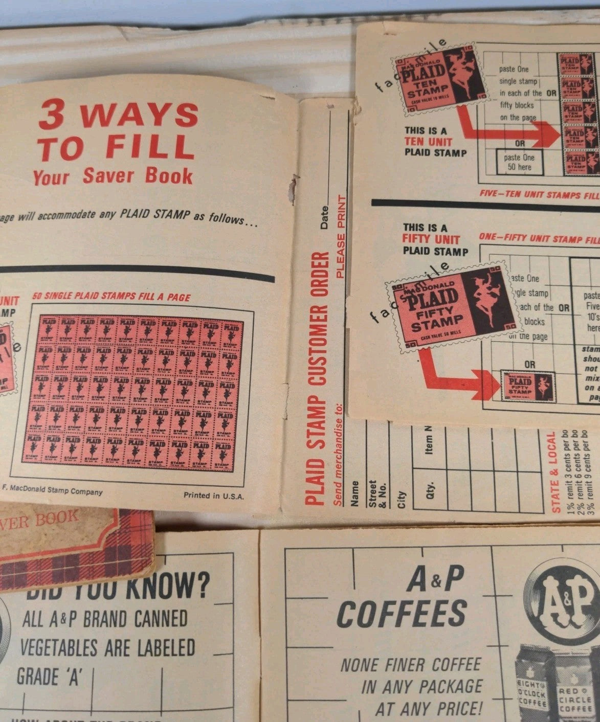 Lot of 20 Vintage Plaid, Triple-S, S&H, and Top Value Stamp Saver Books Used