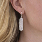 Vintage Sterling Silver Script Drop Earrings Dangle Pair