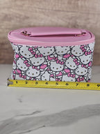 Hello Kitty Pink Cosmetic Case – Sanrio Travel Makeup Bag with Zipper & Charm