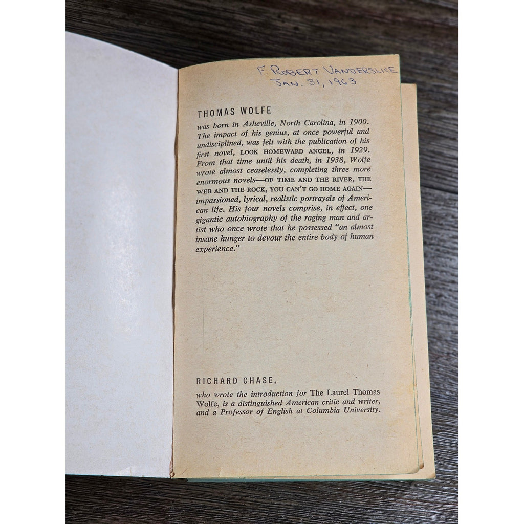 The Web and the Rock Thomas Wolfe 1960 Dell Paperback Vintage