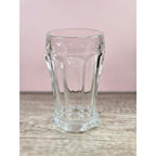 Vintage Crisa Paneled Clear Glass Tumblers | 5 Inch Tall Drinking Glasses