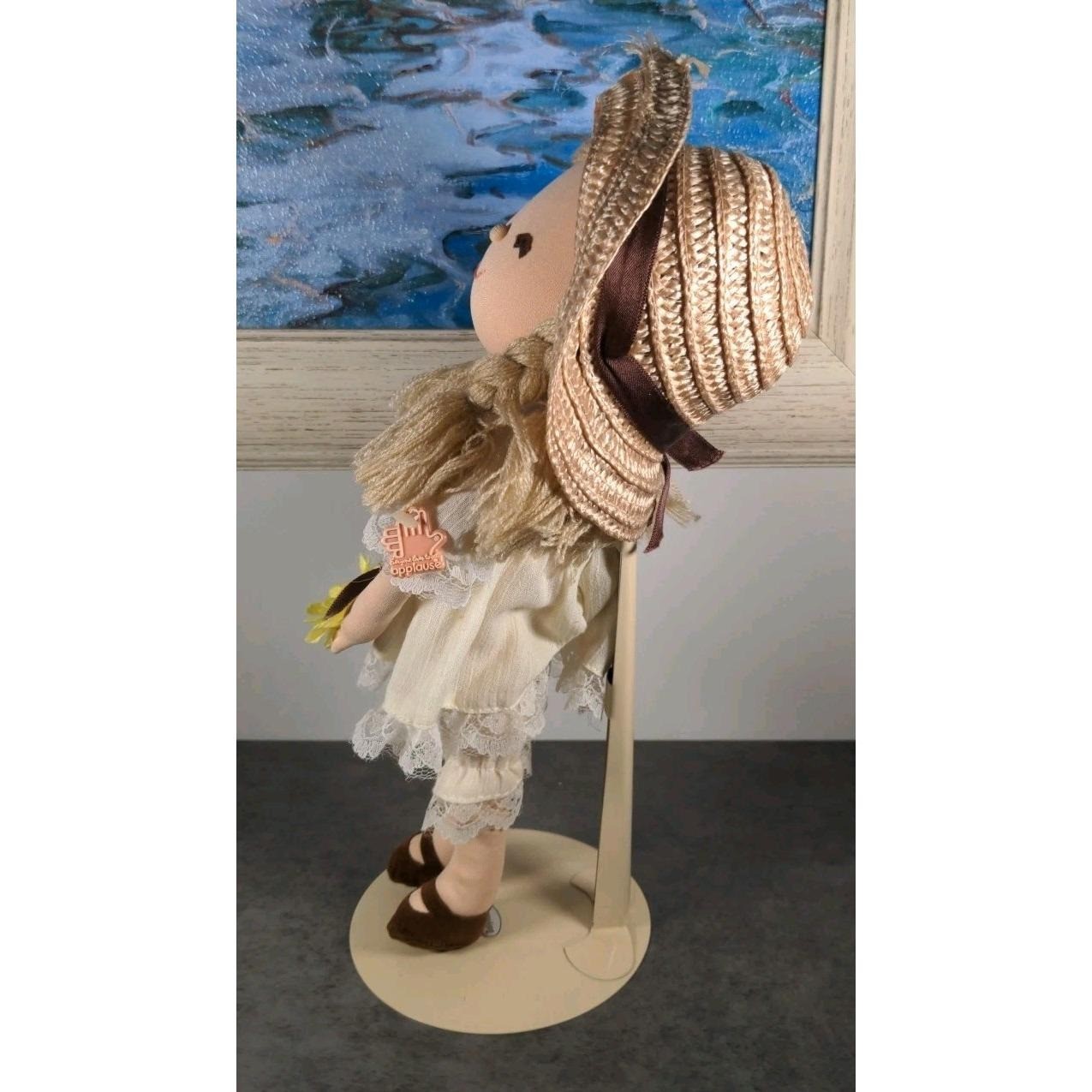 Vintage Applause Tessie Pepite Cloth Doll 1984 Straw Hat