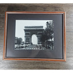 Vintage Framed Paris Arc de Triomphe Black & White Photograph | 13x12 Wall Art