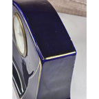 Mercedes Wind Up Clock Germany Blue Ceramic Mantel Clock