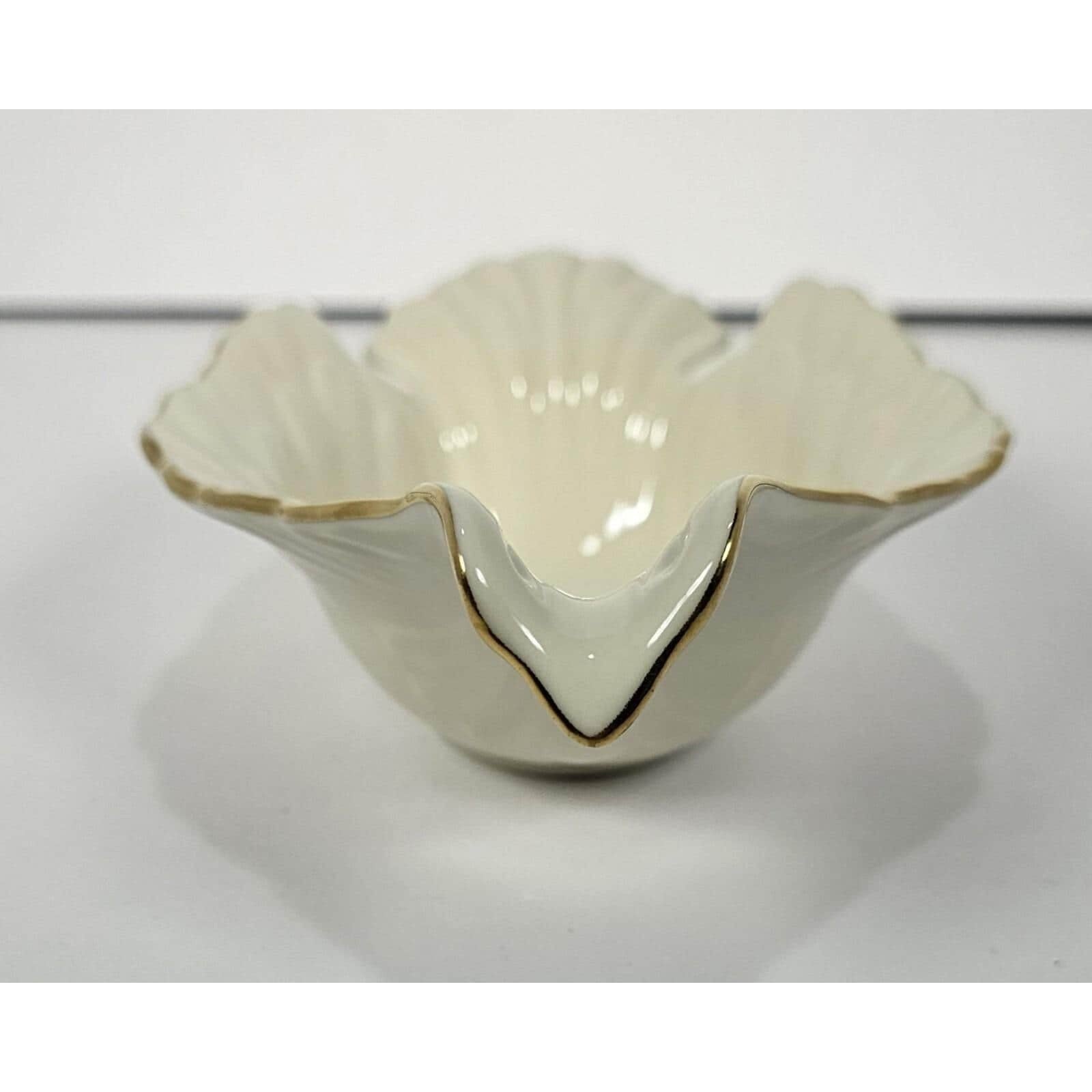Vintage Lenox Dove Candy Dish Cream China Gold Trim